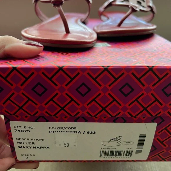 Tory Burch Red Miller Sandals - Picture 5 of 6